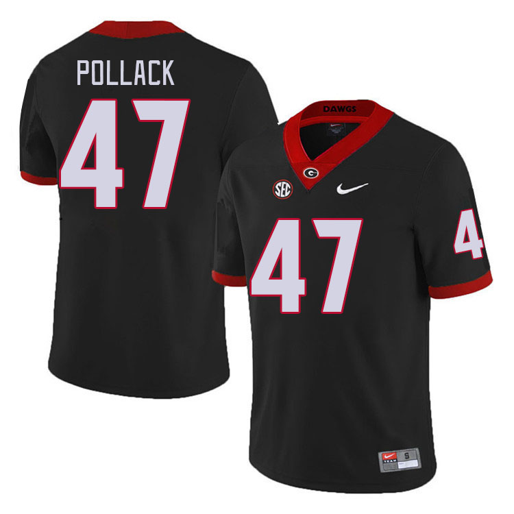 #47 David Pollack Georgia Bulldogs Jerseys Football Stitched-Retro Black